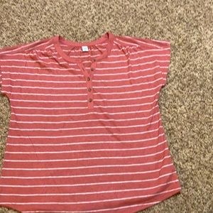 NWOT striped blouse mauve size medium